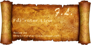 Fürster Lina névjegykártya